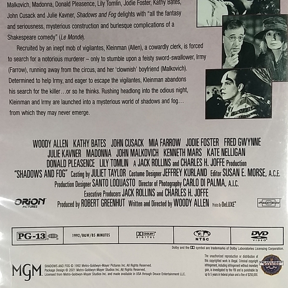 Shadows And Fog, Factory Sealed DVD - Picture 5 of 7